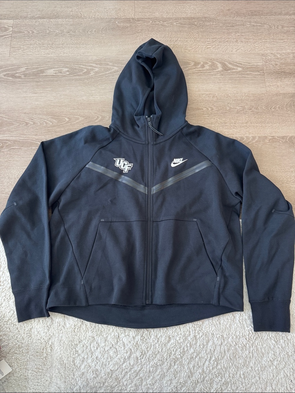 Nike Black Full-Zip Hooded Performance Jacket with UCF Logo